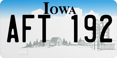 IA license plate AFT192