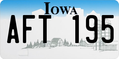 IA license plate AFT195