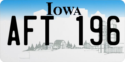 IA license plate AFT196