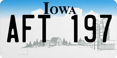 IA license plate AFT197