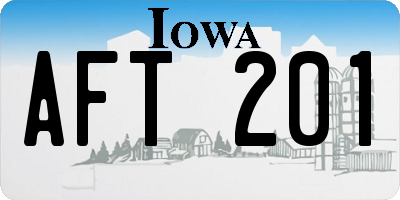 IA license plate AFT201