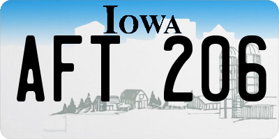IA license plate AFT206
