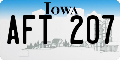 IA license plate AFT207