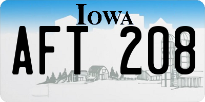 IA license plate AFT208