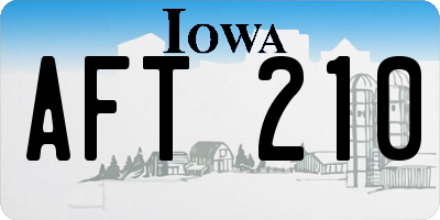 IA license plate AFT210
