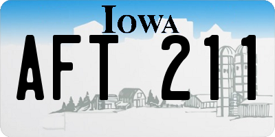 IA license plate AFT211
