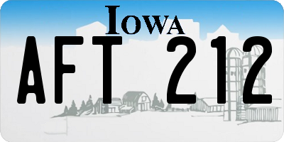 IA license plate AFT212
