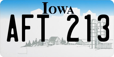 IA license plate AFT213