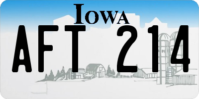 IA license plate AFT214