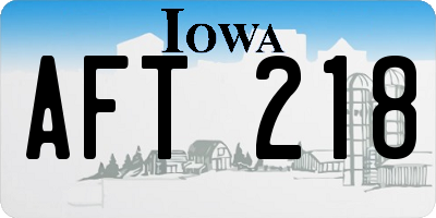 IA license plate AFT218