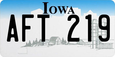 IA license plate AFT219