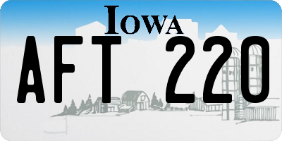 IA license plate AFT220
