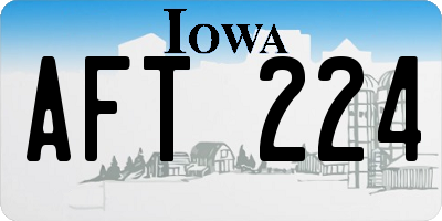 IA license plate AFT224