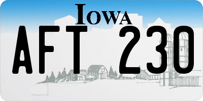 IA license plate AFT230