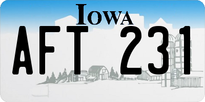 IA license plate AFT231