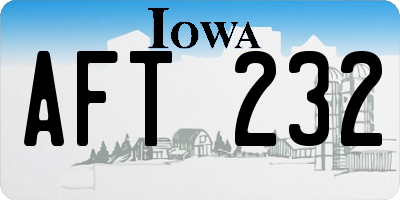 IA license plate AFT232