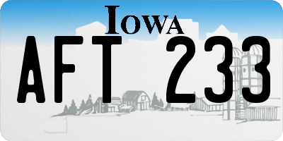 IA license plate AFT233