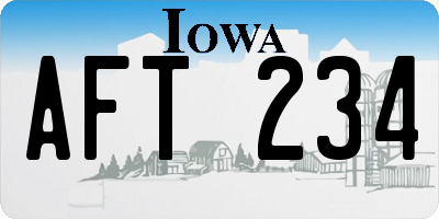 IA license plate AFT234