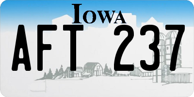 IA license plate AFT237