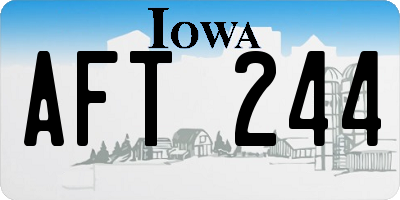 IA license plate AFT244