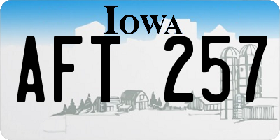 IA license plate AFT257