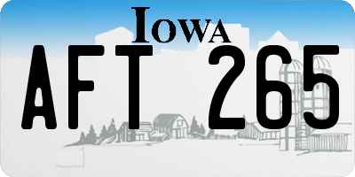 IA license plate AFT265