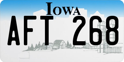 IA license plate AFT268