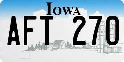 IA license plate AFT270