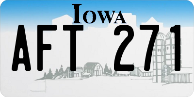 IA license plate AFT271