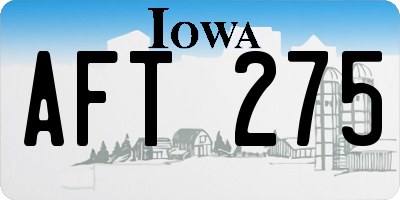 IA license plate AFT275
