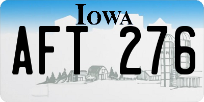 IA license plate AFT276