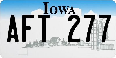 IA license plate AFT277