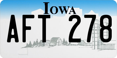 IA license plate AFT278