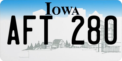 IA license plate AFT280