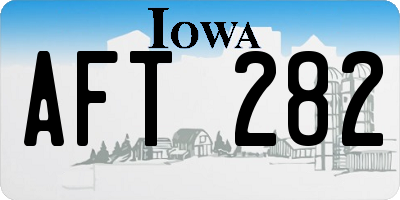 IA license plate AFT282