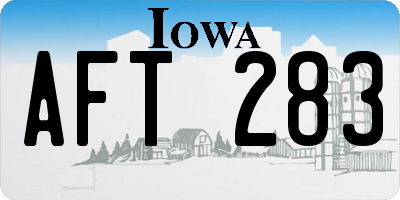 IA license plate AFT283
