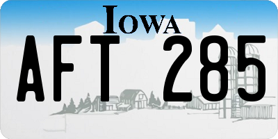 IA license plate AFT285