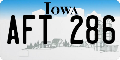 IA license plate AFT286
