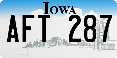 IA license plate AFT287