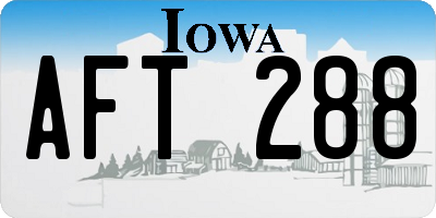 IA license plate AFT288