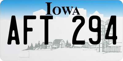 IA license plate AFT294
