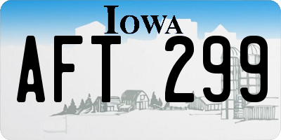 IA license plate AFT299