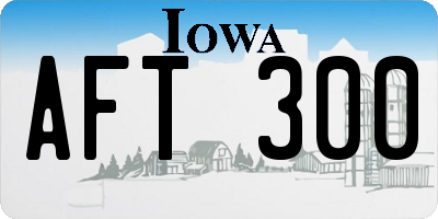 IA license plate AFT300