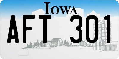 IA license plate AFT301
