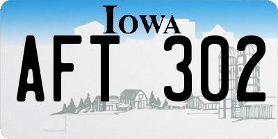 IA license plate AFT302