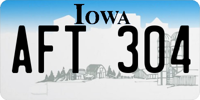 IA license plate AFT304