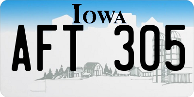 IA license plate AFT305