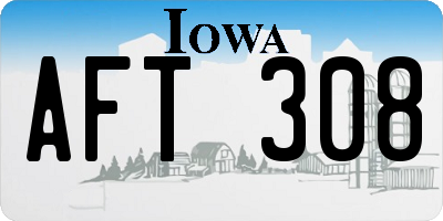 IA license plate AFT308