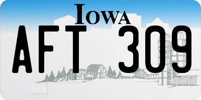 IA license plate AFT309