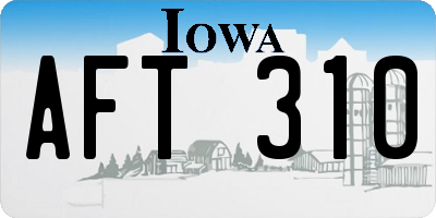 IA license plate AFT310